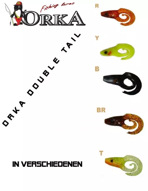 Orka Double Tail Kunstköder in verschiedenen Großen und Farben