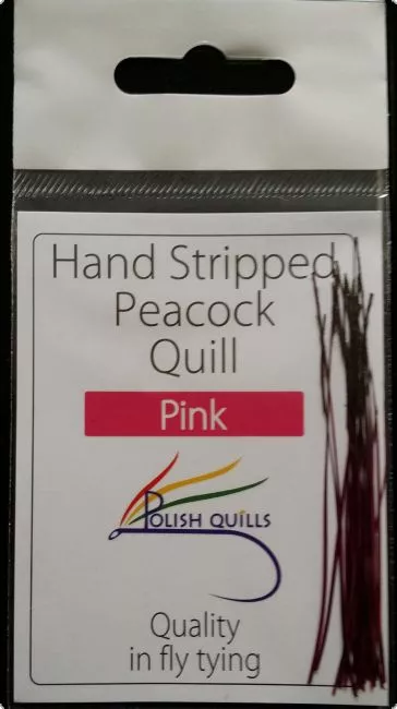 Hand Stripped Peacock Quill Pink