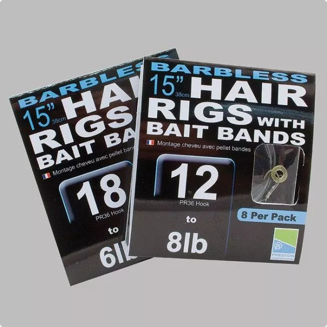 Preston 15 Hair Rig with Bait Bands Barbless