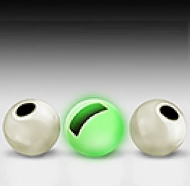 Tungstenperlen, geschlitzt 10 Stck.4,5mm Glow White